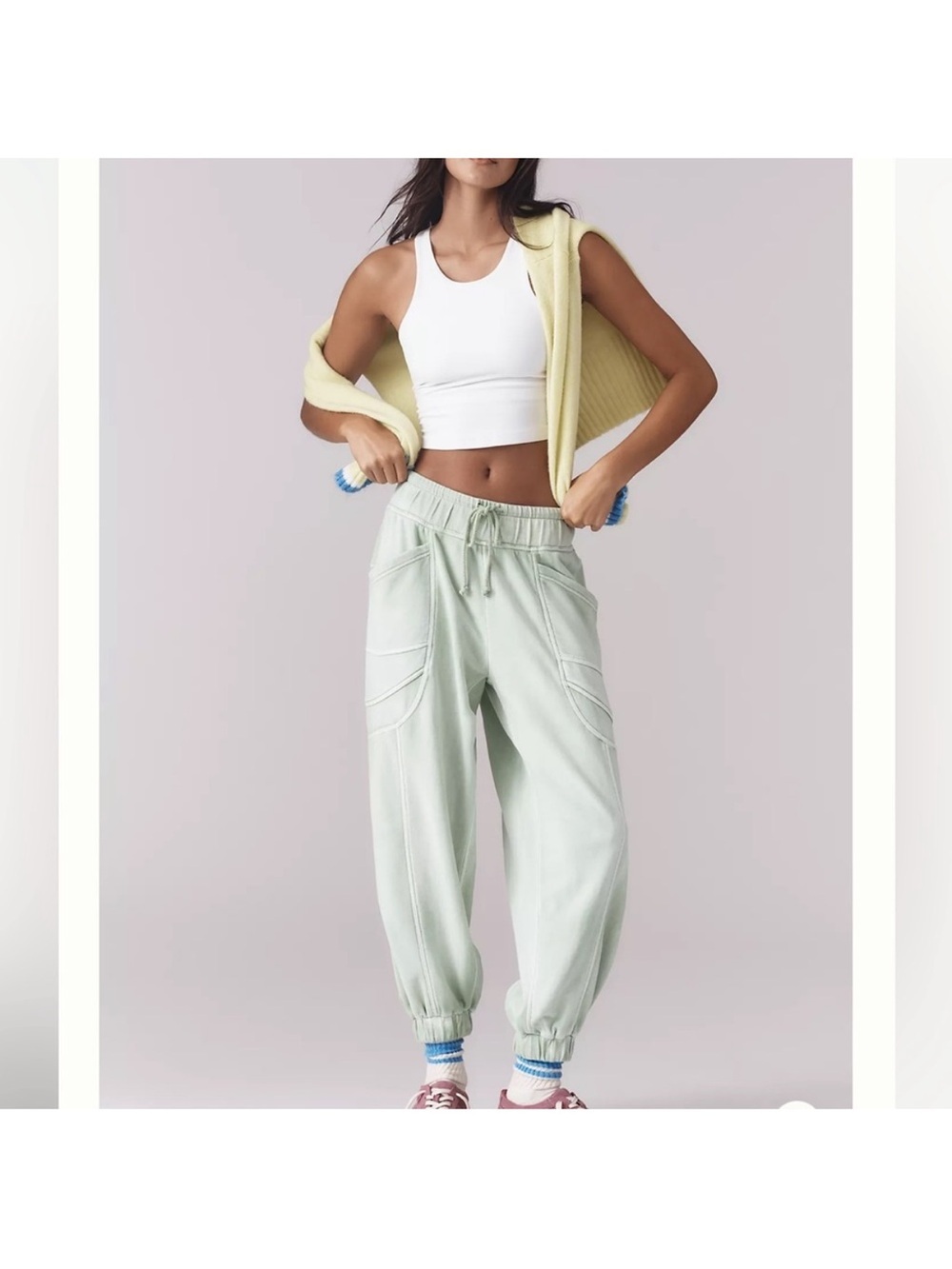 Anthropologie Daily Practice Mint Green Tie-Dye/Acid Jogger Pants Size XXS
